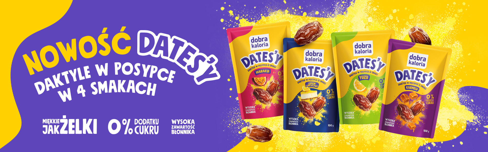 Spróbuj nowości - daktyli w posypce w 4 smakach